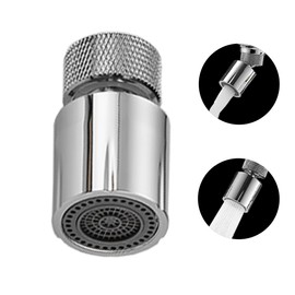 BQZONE Faucet Aerator, 360° Swivel Kitchen Sink Aerator, Dual-function 2-Flow Sprayer Faucet Head, Wide Angle Sink Sprayer Attachement, Faucet Replacement Part 55/64 Inch Female Thread