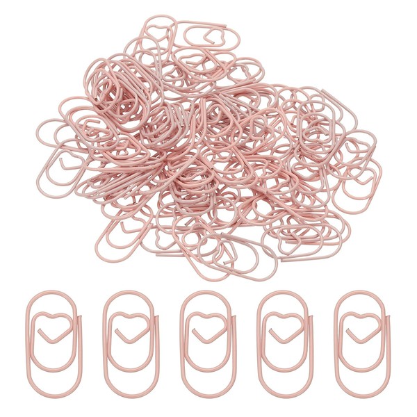 PATIKIL 1x0.4 Inch Mini Paper Clip, 80 Pcs Metal Heart