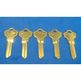 FIVE LOCKSMITH KW10 KEY BLANKS FITS KWIKSET TITAN SOLID BRASS  AND KW1 USA