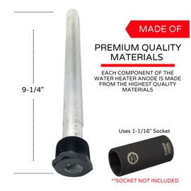 RV Water Heater Anode Rod 2 Pack -Magnesium- Superior Tank Protection for Your Investment!- 9.25?? Long ¾?? Threads Suburban Mor-Flo 6 Gallon
