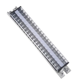 uxcell Barrier Terminal Strip Block 660V 15A Dual Rows 20P DIN Rail Base Screw Connector