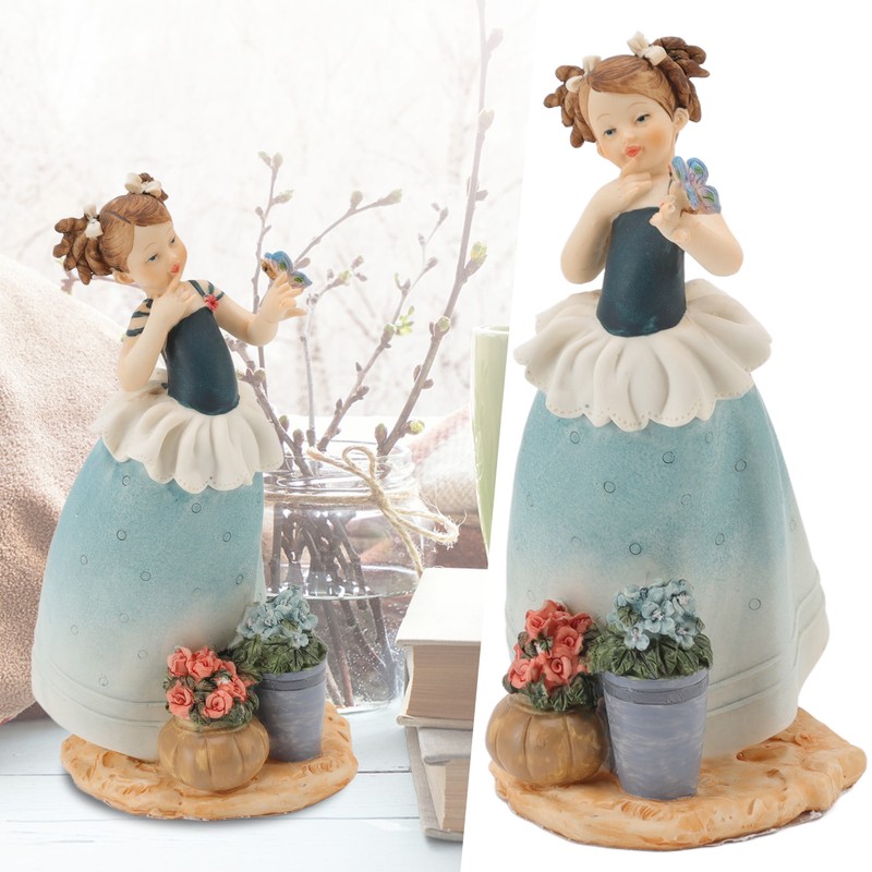 Victorian Girl Resin Ornament Exquisite Cute Stable Desktop Resin Handicraft