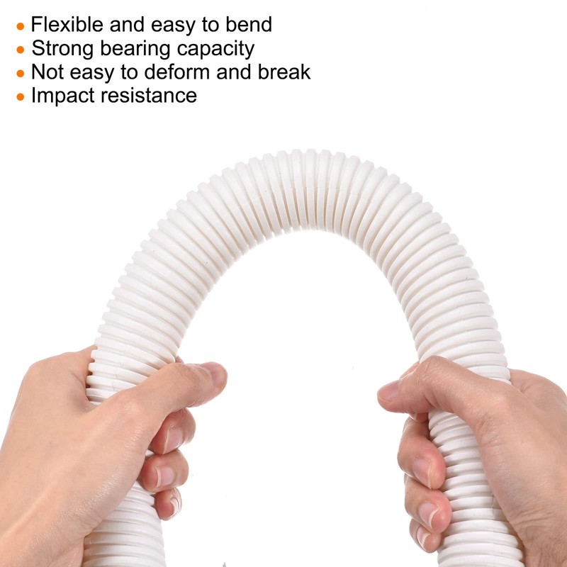 sourcing map Split Wire Loom Tubing PE Corrugated Pipe Conduit