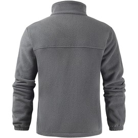 Puhope Men's Fleece Jackets Full Zip Lightweight Jacket Casual Soft Warm Coats with Pockets Dark Grey Small