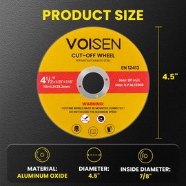 VOISEN 4 1/2 Cut Off Wheel,100 PCS Angle Grinder Cutting Disc 4-1/2" x 1/21" x 7/8" Thin Metal & Stainless Steel Cutting Wheel,Grinder Blades Professional Fast Cutting Disc