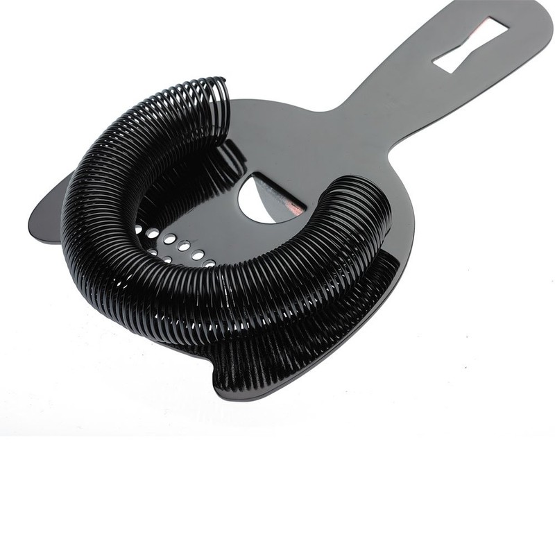 Barfly M37026BK Heavy Duty Spring Bar Strainer, Stainless Steel, Black,