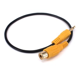 Yeworth Gold Plated 3.5mm 1/8 inch Mono Male Plug to RCA Female Jack Audio Adapter Cable Cord 0.3m