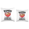 Ramen The Answer To Life's Problems Japanese Noodles Throw Pillow