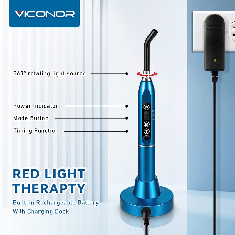 Viconor Original Charging Base for Red Light Therapy Device Blue1