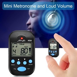 MOREYES Mini Digital Metronome with Speaker Multifunctional for Saxophone Piano Guitar Violin Flute Drum (Black)