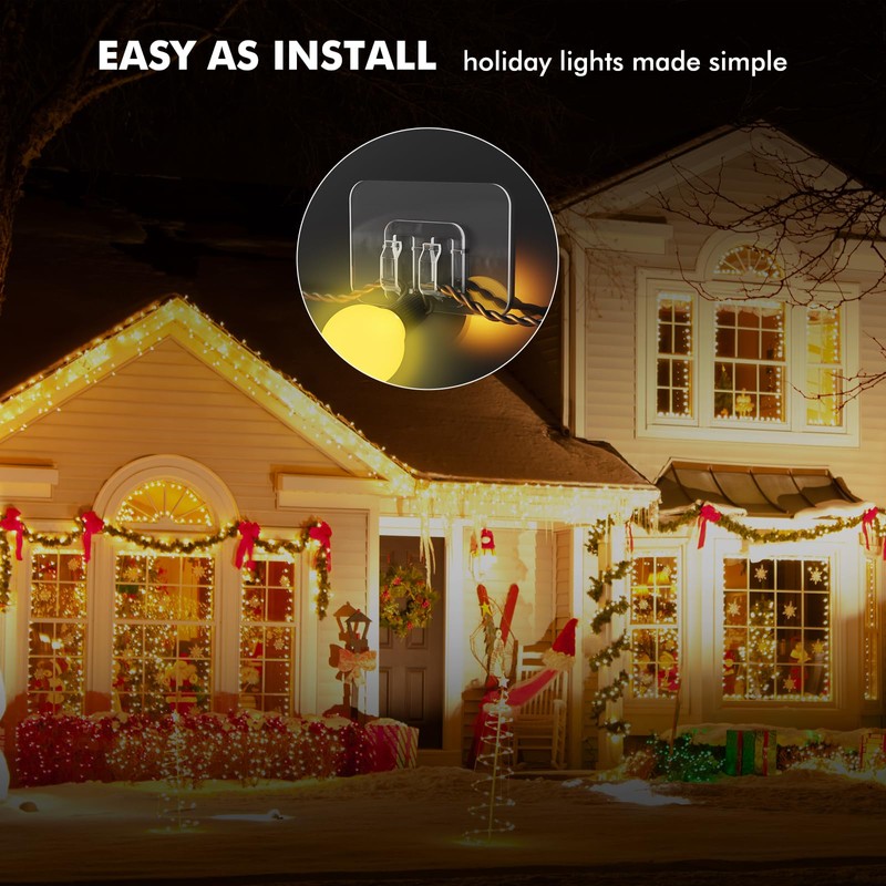 Galetcy Hooks for Outdoor String Lights - 100 Pack with