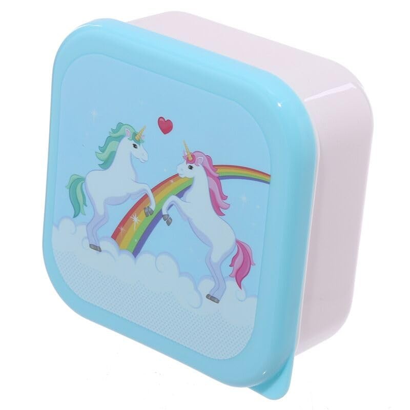 eMKay® Rainbows Unicorn Lunch Box Set of 3 – Stackable Food Storage Containers (250 ml/350 ml/550 ml) | BPA‑Free Polypropylene