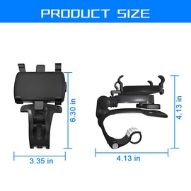 KHGUZ Car Phone Mount, Rotatable Automotive Dashboard Windshield Air Vent Cell Phone Holder, Non-Slip Vehicle Interior Smartphone Mount Clip Stand, Universal for RV, SUV, Truck