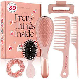 Lily England Hair Brush Set for Teen Girls, Trendy Gift in Rose Gold