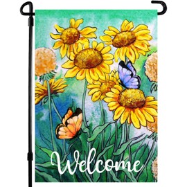 Spring Easter Garden Flag - 12.5 x 18 Inch front yard Decorations, Spring Flowers Summer Peace Welcome Garden Flag for House Patio, Lawn, Porch - Double-Sided Printed Art Easter Flag - Suits Standard Flag Poles