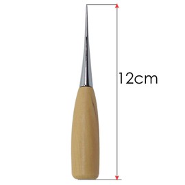 WedDecor Leather Tailor's Awl Scratch Hole Burnishing Tool with Wooden Handle, Pointed Tip for Punching Holes, Leathercraft, Woodwork, 12cm