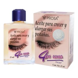 Aceite Para Crecer Y Alargar Pestañas 4 En 1 De Prosa Color Agua                                                                                      