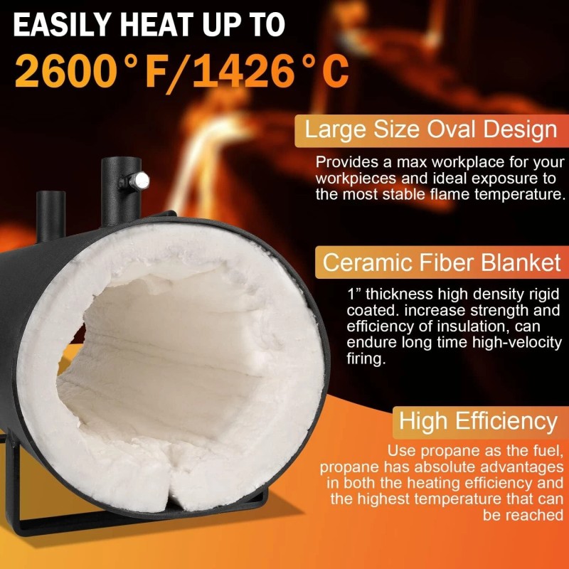 Unbranded Propane Forge Double Burner For Knife And Tool Making-Portable