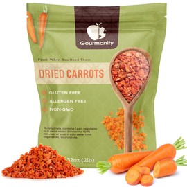 Gourmanity Dried Carrots, 32oz Resealable Bag, Fresh-Tasting and Easy to Use, Adds Flavor, Color and Texture to Soups, Stews and Ramen, All Natural