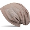 styleBREAKER classic beanie hat with star rhinestone application, light, unisex