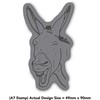 'Laughing Donkey' Rubber Stamp - Unmounted Design for Crafting &