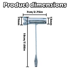 Gudalea Set of 4 Spark Plug Spanner, 13 mm X 19 mm Chainsaw Scrench, T-Wrench Spanner Tool, Combination Spanner Wrench, Wrench Adjustment Tool, Suitable for Saw Chain Nuts and Spark Plugs