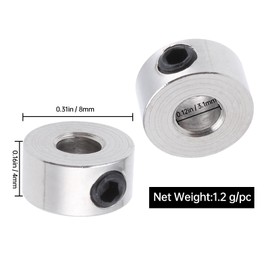 Hobbypark 15pcs 1/8" Plated Landing Gear Stopper Set Wheel Collar 8x3.1mm / 0.31"x 0.12" RC Airplane Replacement