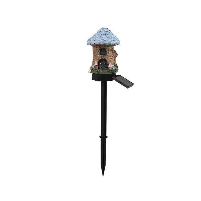 Solar Cartoon House LED Garden Stake Light, Warm Yellow Outdoor