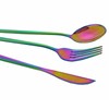 Dnalrhoi 24-Piece Korean Silverware Set Rainbow Forks and Spoons Set