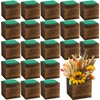 Dandat 24 Set Wood Cube Planter Box Square Wood Vase
