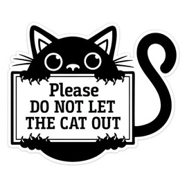 2枚セット 14x11.5cm 「猫を外に出さないで」ユーモア防水ビニール車用デカール 外装デコレーションアクセサリー 車・バイク・ノートPC・バン・窓・ドア・壁などに使用可能 | #JP07
