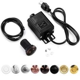 CLEESINK Garbage Disposal Air Switch Kit, Sink Top Waste Disposer Short Stainless Steel Oil Rubbed Bronze On/Off Push Button with Aluminum Alloy Power Module, Food Wasting Disposals Replacement Parts