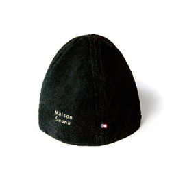 Maison Sauna Hat, Imabari Towel, Makes Breath Easy, Prevents Hair Damage, Deep Rash, Easy Wash, Men's, Women's, Large, Stylish, Anti-Shedding, Black, 68.0 cm