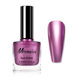 KYDA Orchid Purple Metallic Nail Polish, Lasting Bright Mirror Nail Polish, High Shine Finish Nail Art Polish, Gorgeous Reflective Manicure Nail Lacquers, 0.26 fl oz, #06