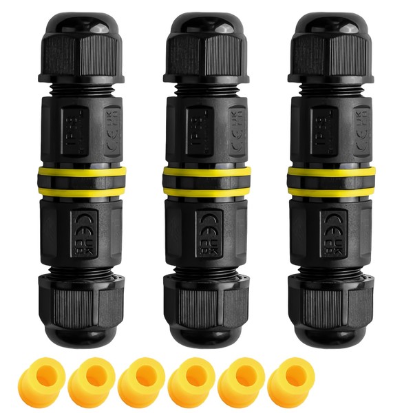 IP68 Waterproof Junction Box Outdoor I-Shape 2way 3Pin (AC450v,13.5A) M16