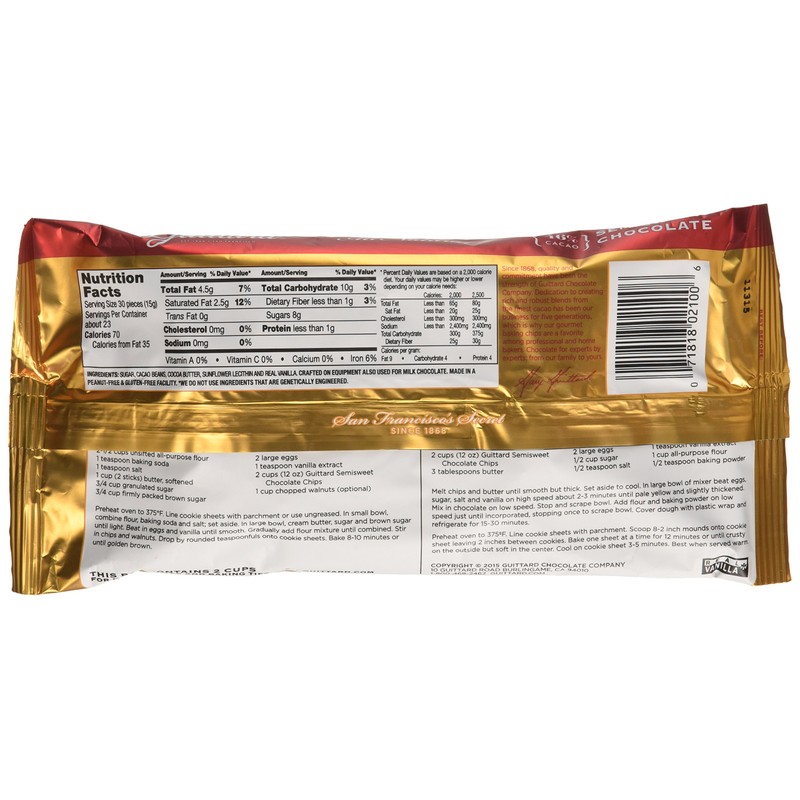 Guittard Chocolate Chip Semisweet 12oz (Pack of 4)