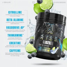 Pre Entreno Ryse Godzilla Pwo 40 Serv Los Sabore Sabor Strawberrykiwi                                                                                 