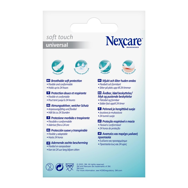 Nexcare Universal Soft Touch Plasters, 25 mm x 72 mm,