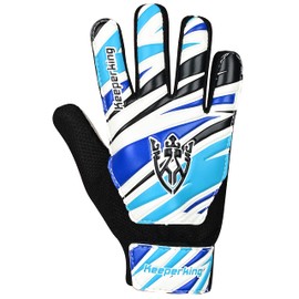 Keeperking Goalkeeper Gloves Children, Boys and Girls, Junior Football Gloves Football Player Gloves for Boys Goalkeeper Gloves (6, Blue/Black/White)