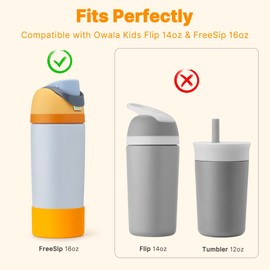 Diumepo Silicone Boot for Owala 16oz Water Bottle, Anti-Slip Protective Sleeve Bottom Bumper Protector for Owala Kids and FreeSip 16 oz Water Bottle, BPA Free（Tangerine）