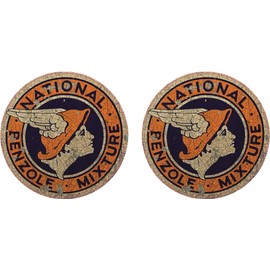 Pure Print Cut Oil Tuning Sticker for Hotrod and Vintage Cars - Retro Design Racing Themes V8 Rat - High Quality Rat Rod Oil Slick Stickers, Pack of 2, 10cm STP & Pennzoil (National Benzole)