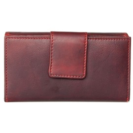 Bull Burry Spacious RFID Dark red Leather Wallet Whole Made of a Strong Genuine Cowhide
