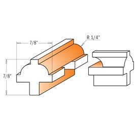 CMT 800.525.11 3-Piece Divided Light Door Set, 1/2-Inch Shank