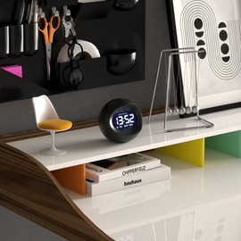 NEWGATE® Digital Centre of The Earth Alarm Clock - Bedside Clock - Desk Clock - Digital Clock - Digital Alarm Clock - Bedroom Accessories - LCD Display - Office Clock (Black)