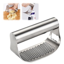 Garlic Press Garlic Presser,2024 Upgraded Stainless Steel Garlic Presser Mincer Crusher with Peeler and Cleaning Brush,Multifunctional Home Kitchen Utensils Gadget Garlic Mincer for Women (A-1 pack)