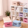 2PCS Storage Boxes with Lids Cotton Linen Fabric Bins Baskets