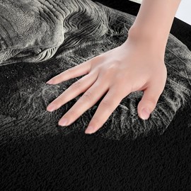 Elephant Bathroom Rugs for Girls Boys Kids 3D Wild Animal Pattern Btah Rugs for Shower Tubative Ethnic Elephant Print Bath Mats for Bathroom Black Bathroom Accossories 16"x24"