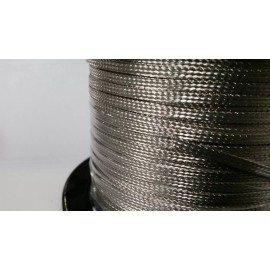 CC ON REEL 100 FEET'  Flat Braided Tinned Copper Wire 3/16" Wide Ground Strap USA