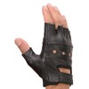 Interstate Leather Men's Basic Fingerless Gloves (Black, Medium)