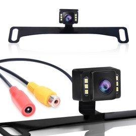 Dasaita AHD Backup Camera Rear View License Plate Frame 6 Lights LED Light Board, IP68 Waterproof Universal Reverse Camera for Pickup Truck Car SUV Reversing Parking Kit